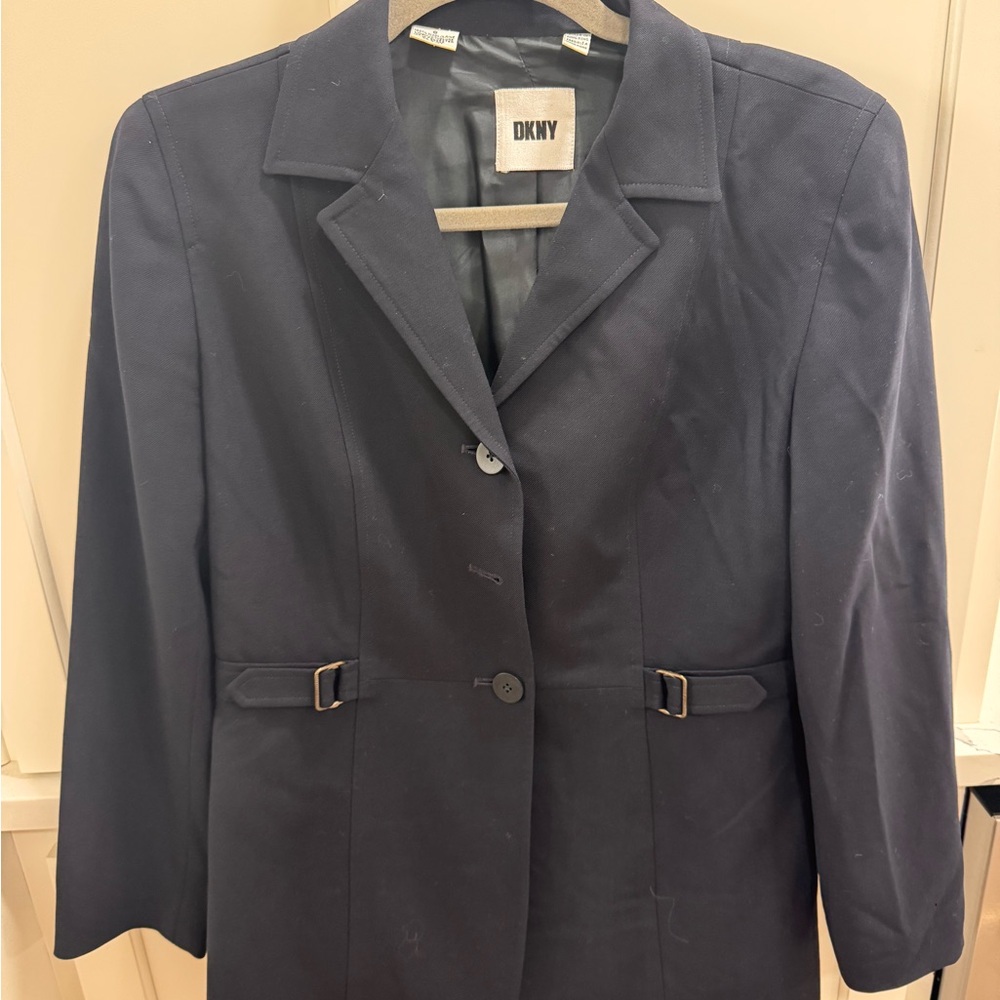Vintage DKNY Women's Navy blazer Jacket 8